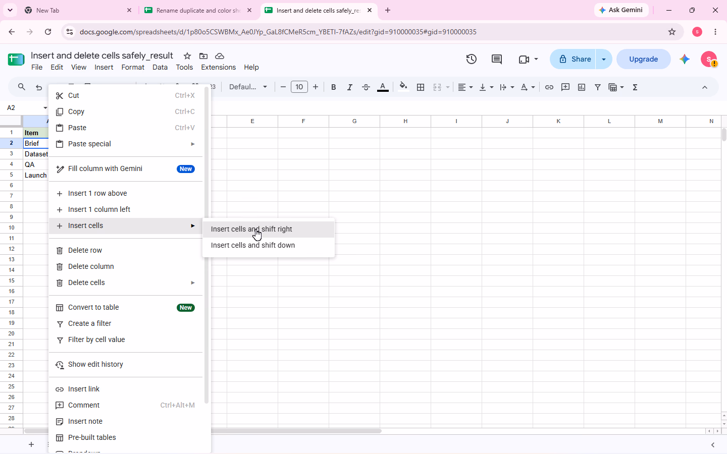 Verified insert/delete-cell evidence for step 2