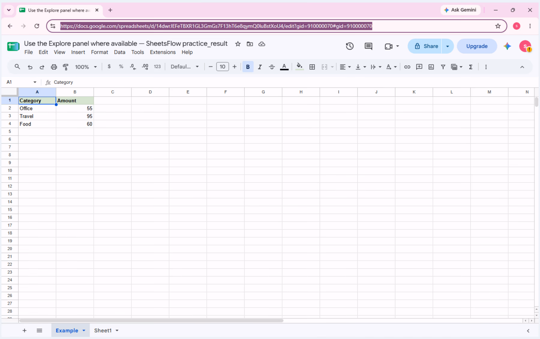 The _result workbook shows the complete clean source data before the action.