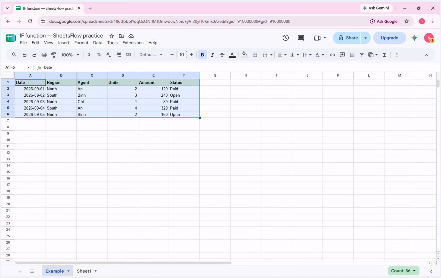 Complete Google Sheets source table before formula verification.