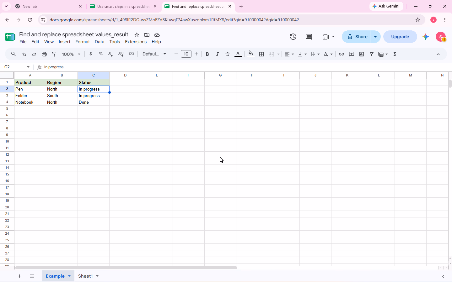 Find-and-replace evidence for step 4