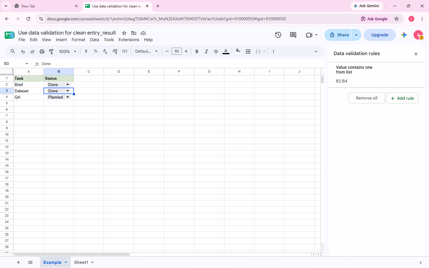 Google Sheets evidence for step 3 — audit-clean-action-05-allowed-result.png